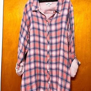 Pink Flannel plaid shirt
